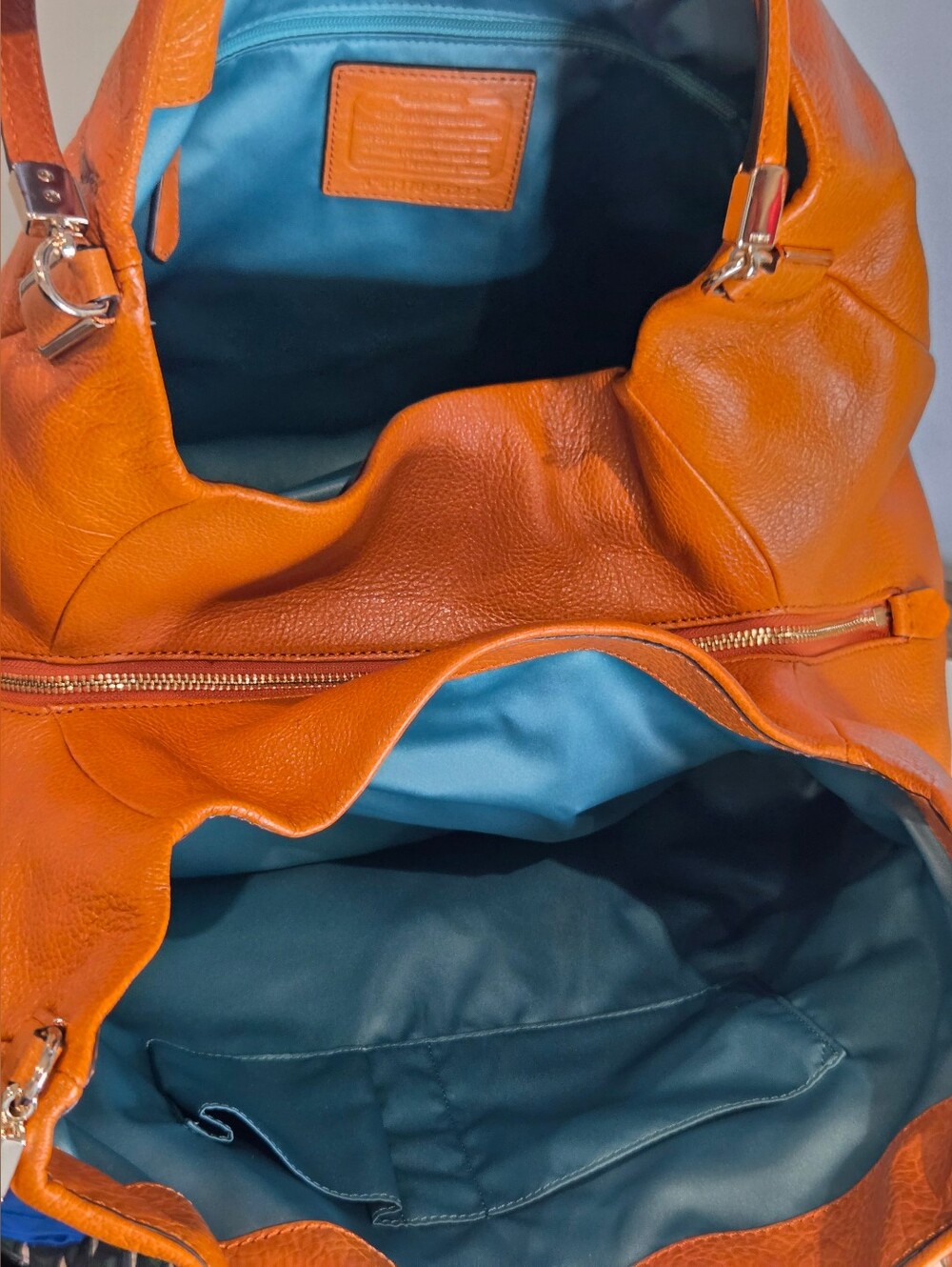 Coach Madison Buffalo Leather Phoebe Bag Terracotta Extra Large - Picture 12 of 15